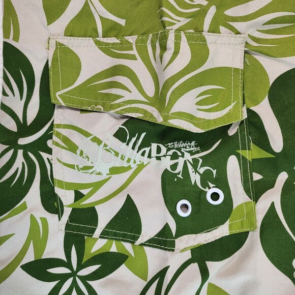 Mens Hawaiian Print Board & Swim Shorts in Green Colours - Picture 4 of 5